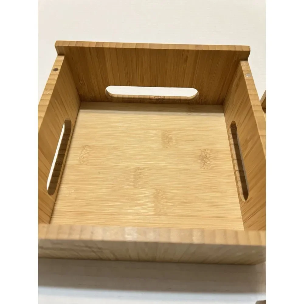 Bamboo Desk Organizer Charging Station Phone Tablet Mail Holder Wood